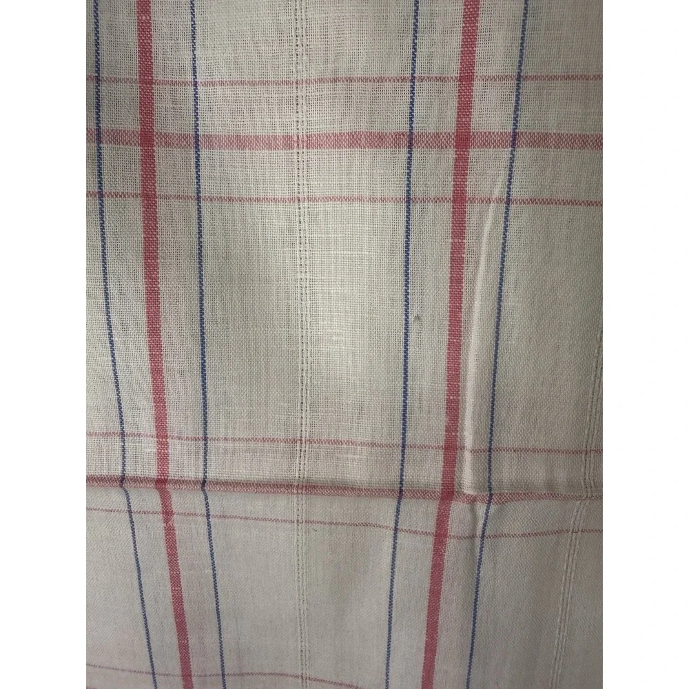 NEW VTG WhitePink Striped‎ linen tablecloth handmade Eastern Europe 84x70